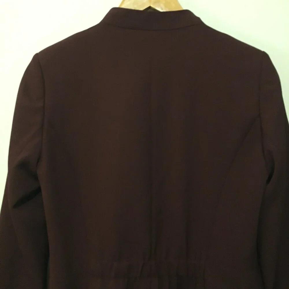 Le Château Long Burgundy Open Front Blazer Cardigan Jacket Size XXS - Picture 6 of 15
